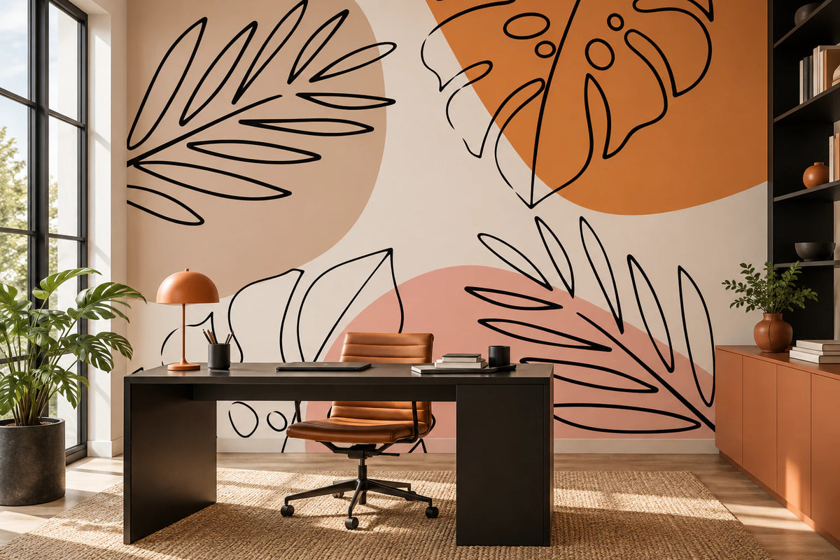 Papier peint panoramique feuille d'automne - Bureau
