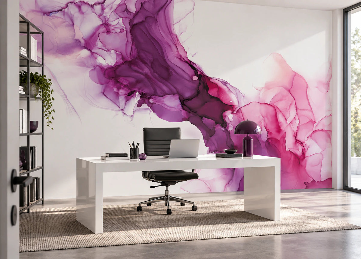 Papier peint effet résine violette - Bureau