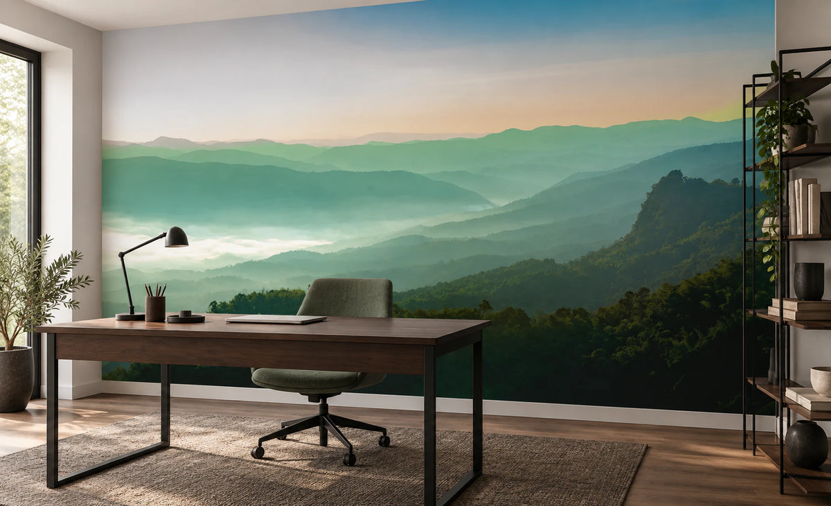 Papier peint panoramique montagnes - Bureau