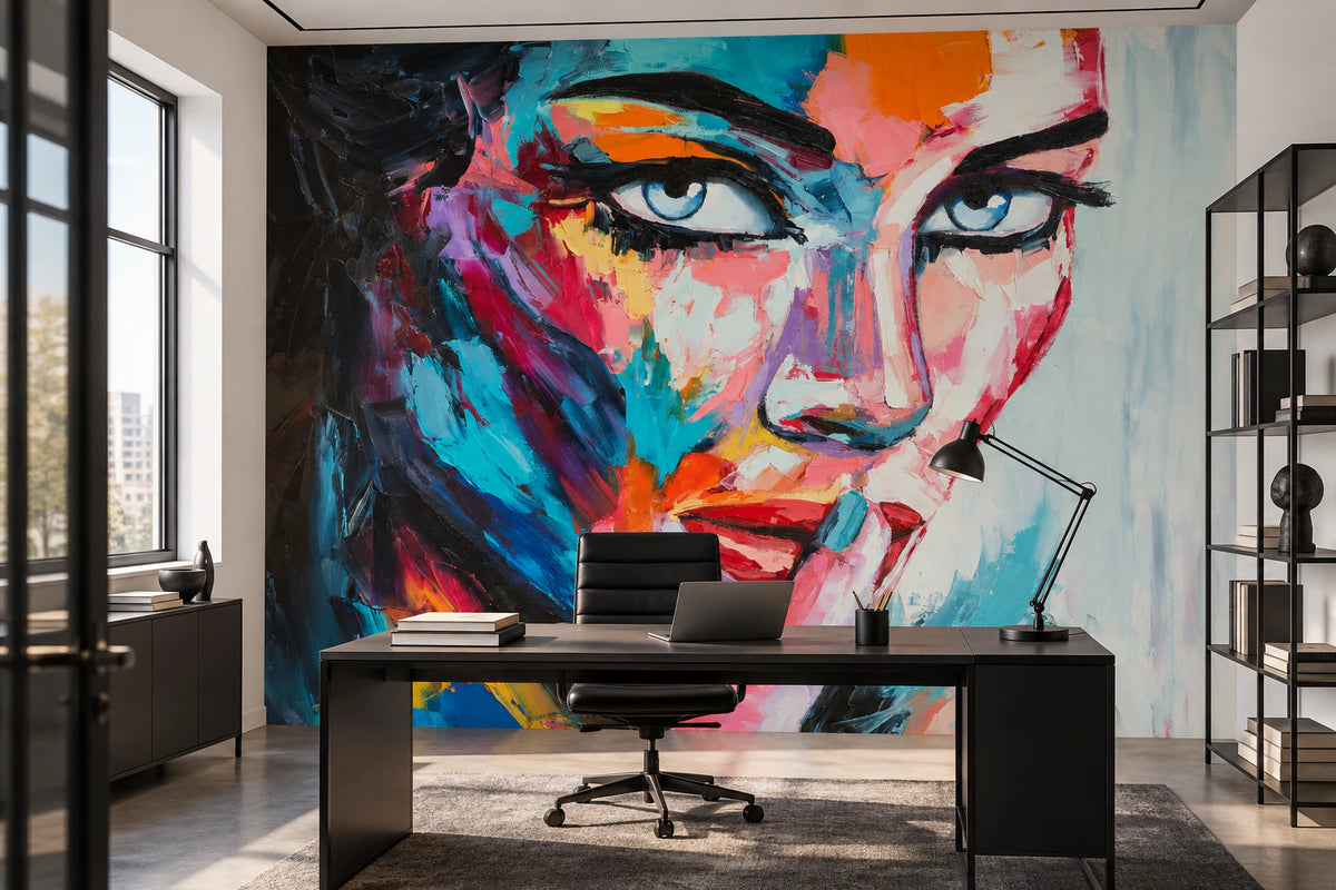Papier peint panoramique visage féminin - Bureau