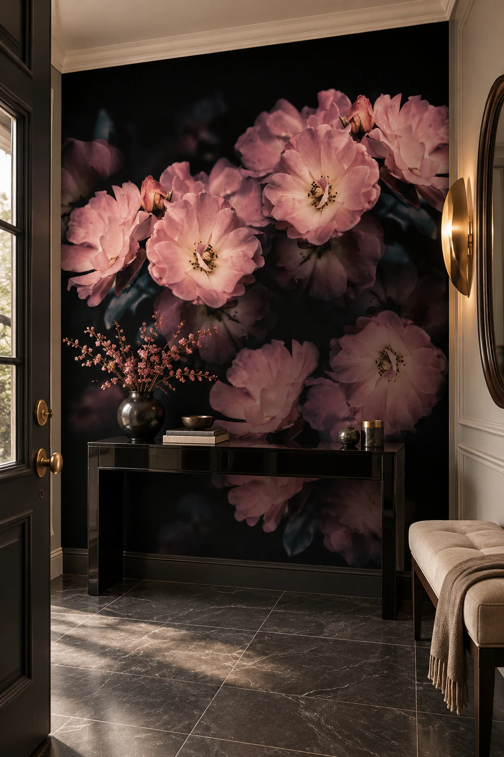 Papier peint XXL bouquet de rose - Couloir, Entrée