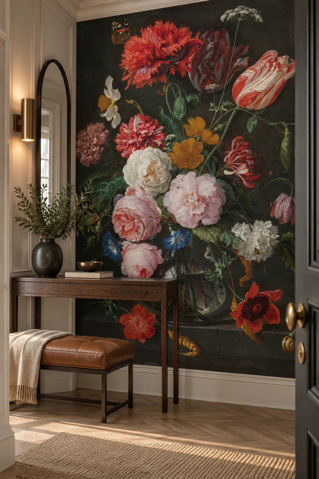 Papier peint panoramique bouquet de fleurs en nature morte - Couloir, Entrée