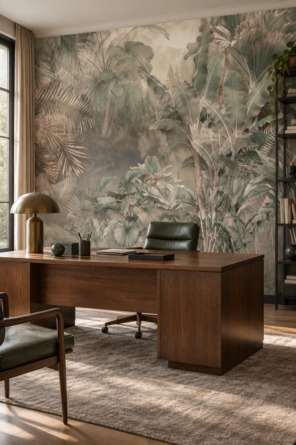 Papier peint panoramique cœur de la jungle - Bureau