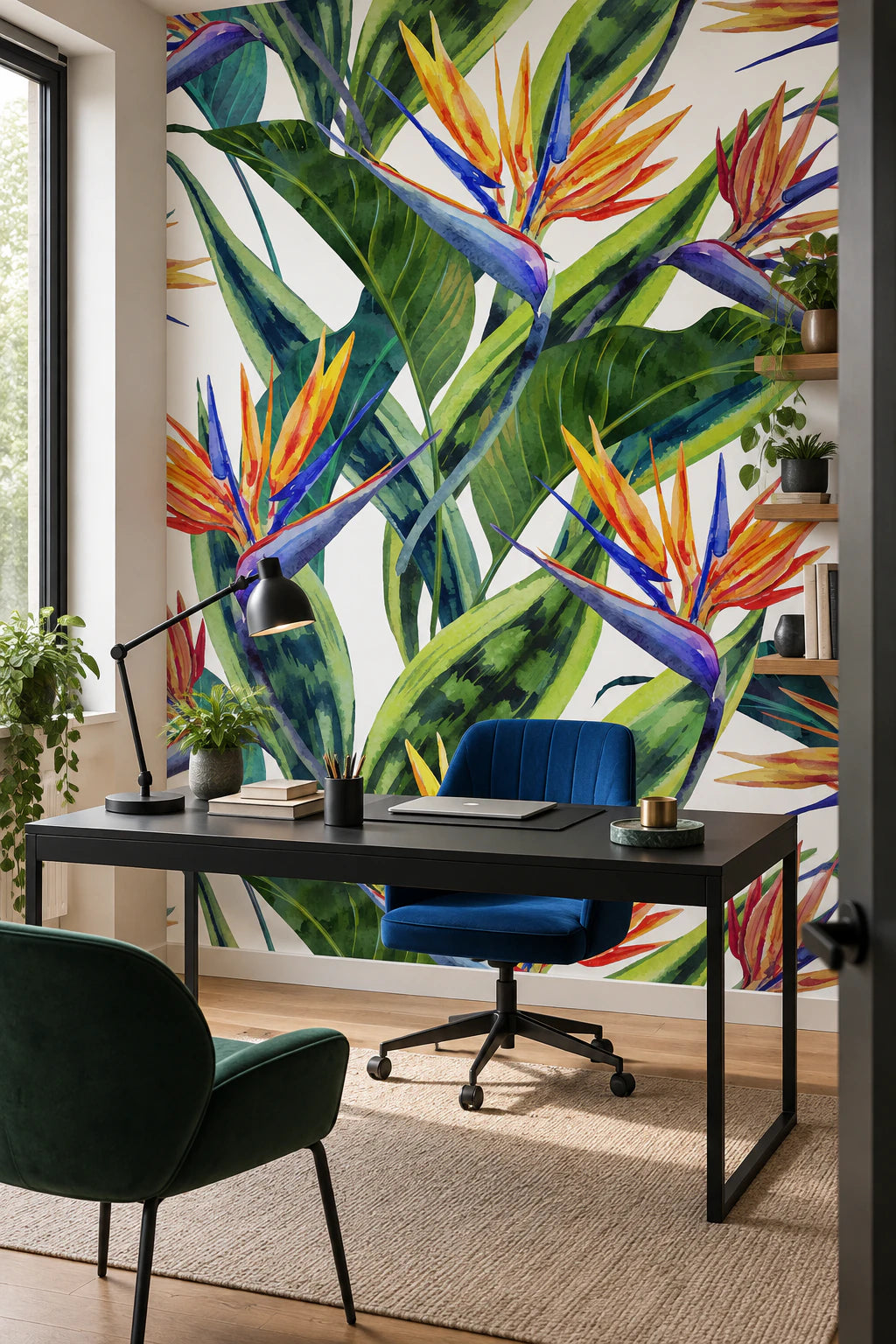Papier peint panoramique oiseaux du paradis - Bureau