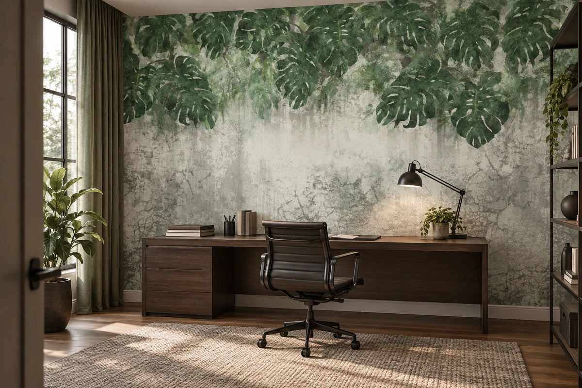 Papier peint panoramique feuille de monstera - Bureau