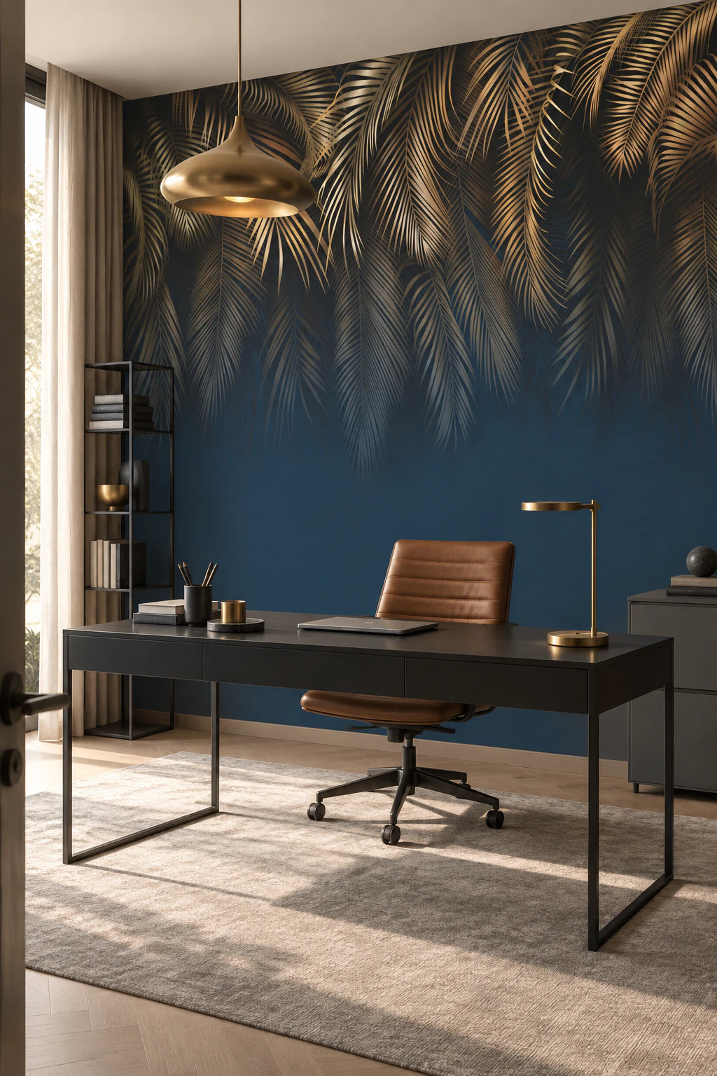 Fresque murale feuille tropicale - Bureau