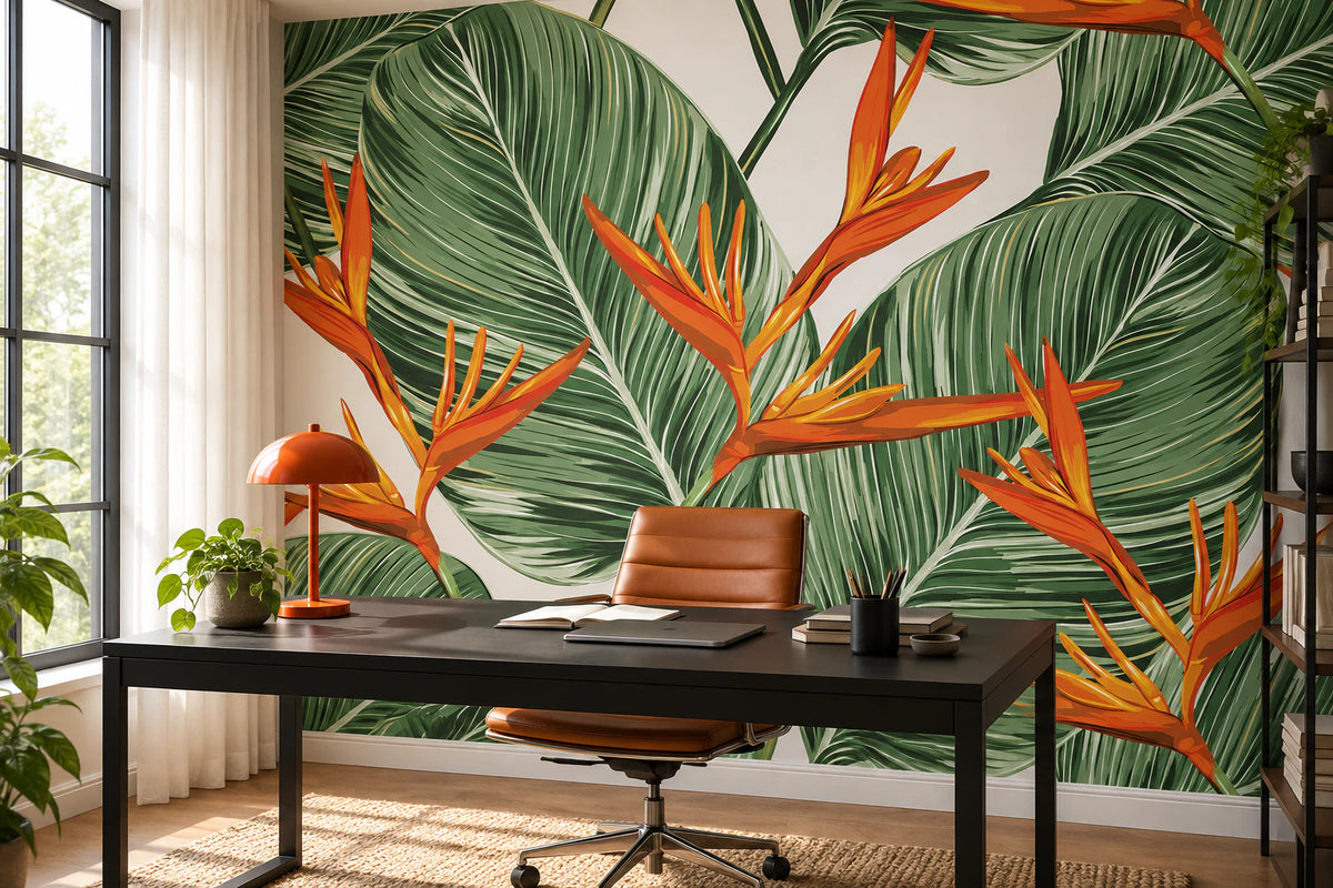 Papier peint oiseaux de paradis - Bureau