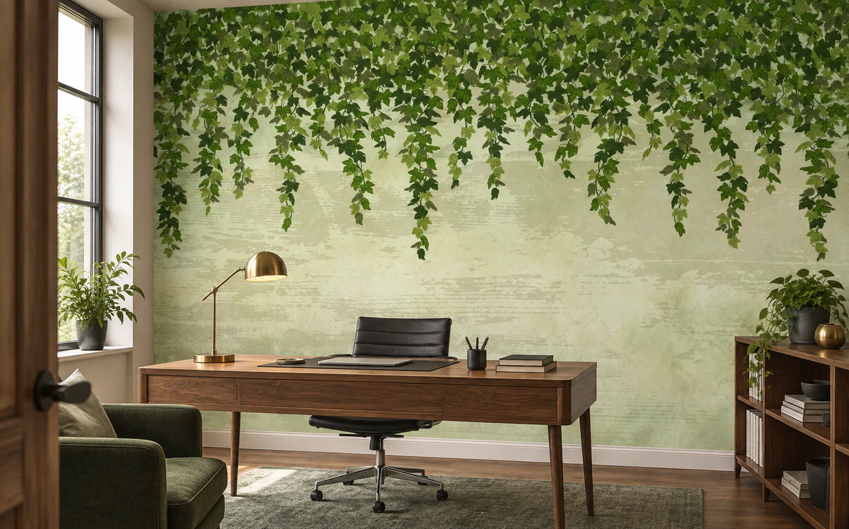 Papier peint feuille tombante - Bureau