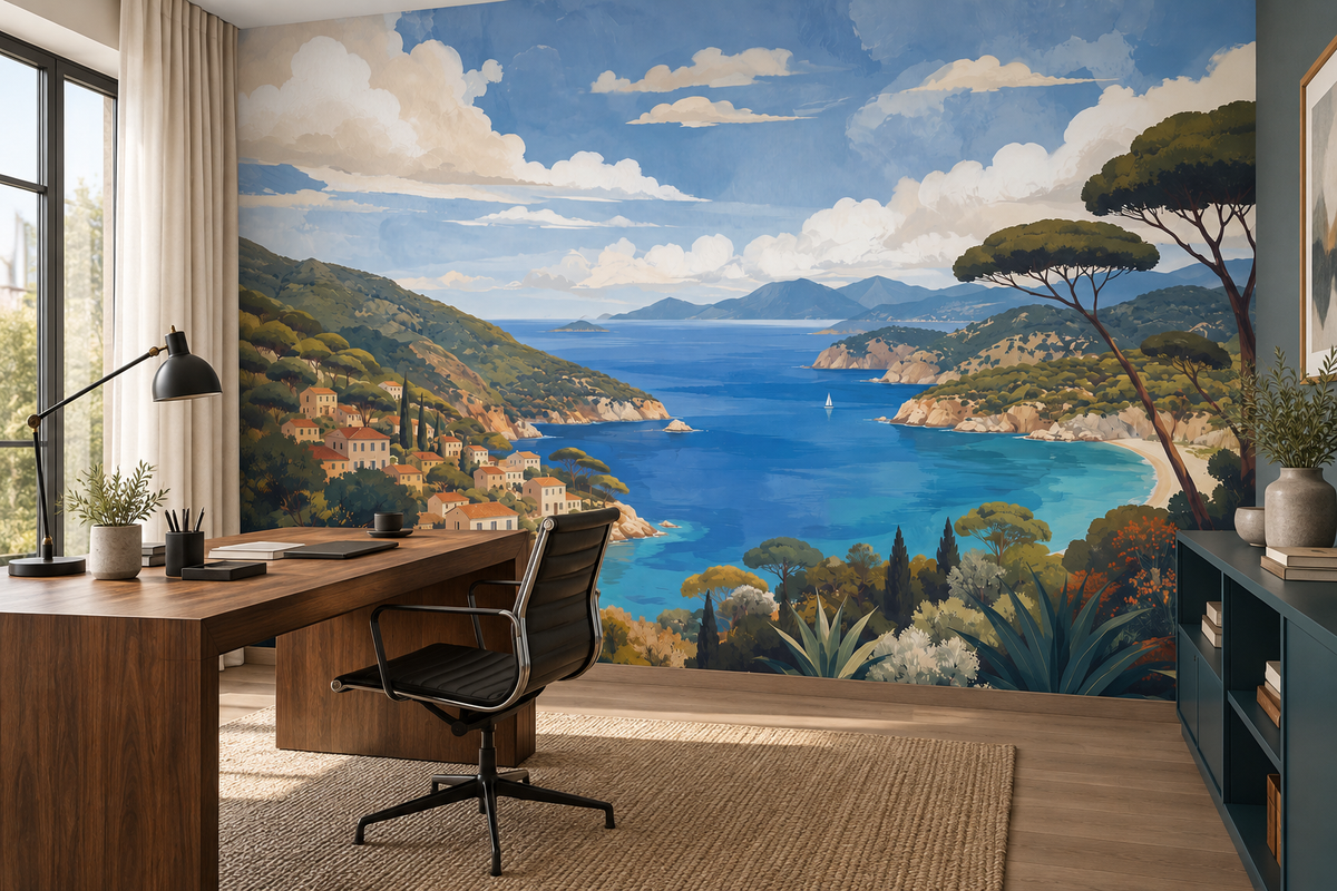 Fresque panoramique Rivage d’Azur - Bureau