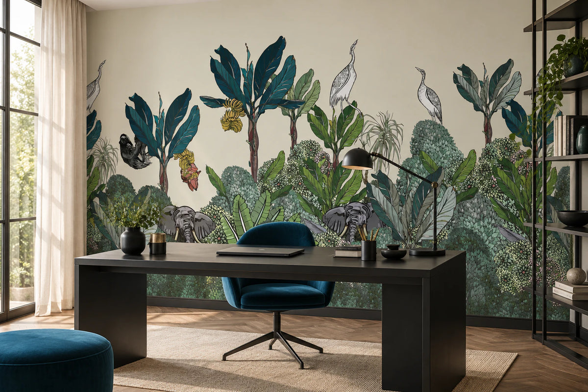 Papier peint panoramique Sous les Bananiers - Bureau