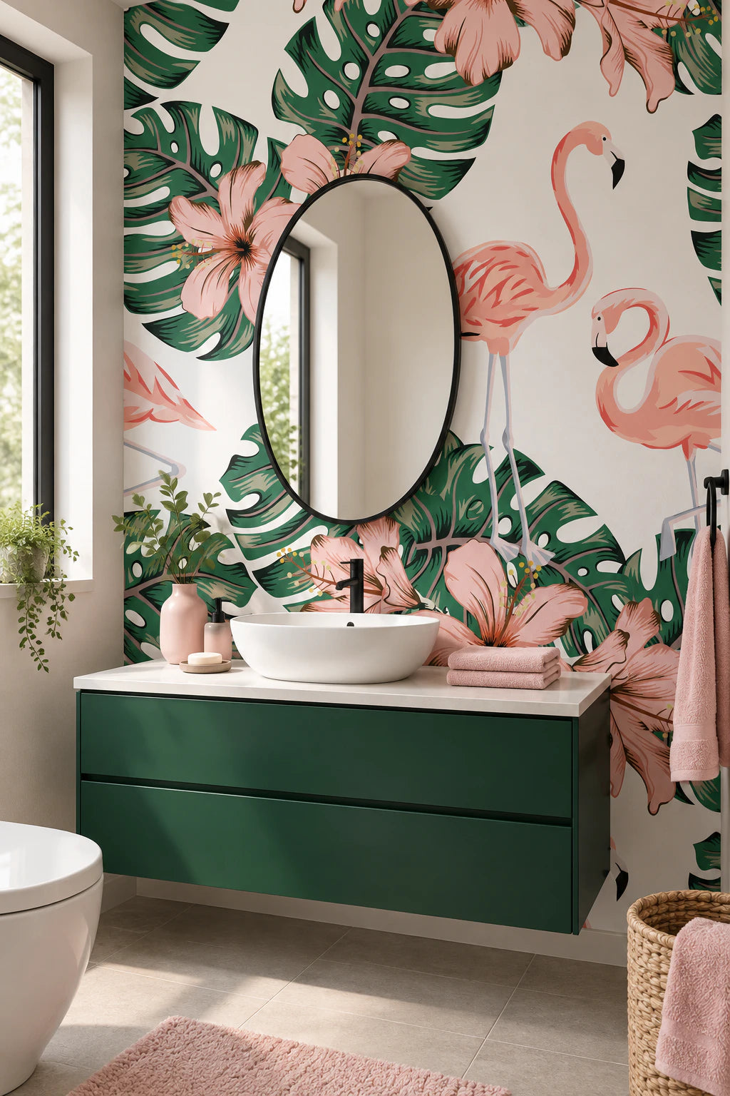 Papier peint panoramique Tropic Pop - Salle de bain