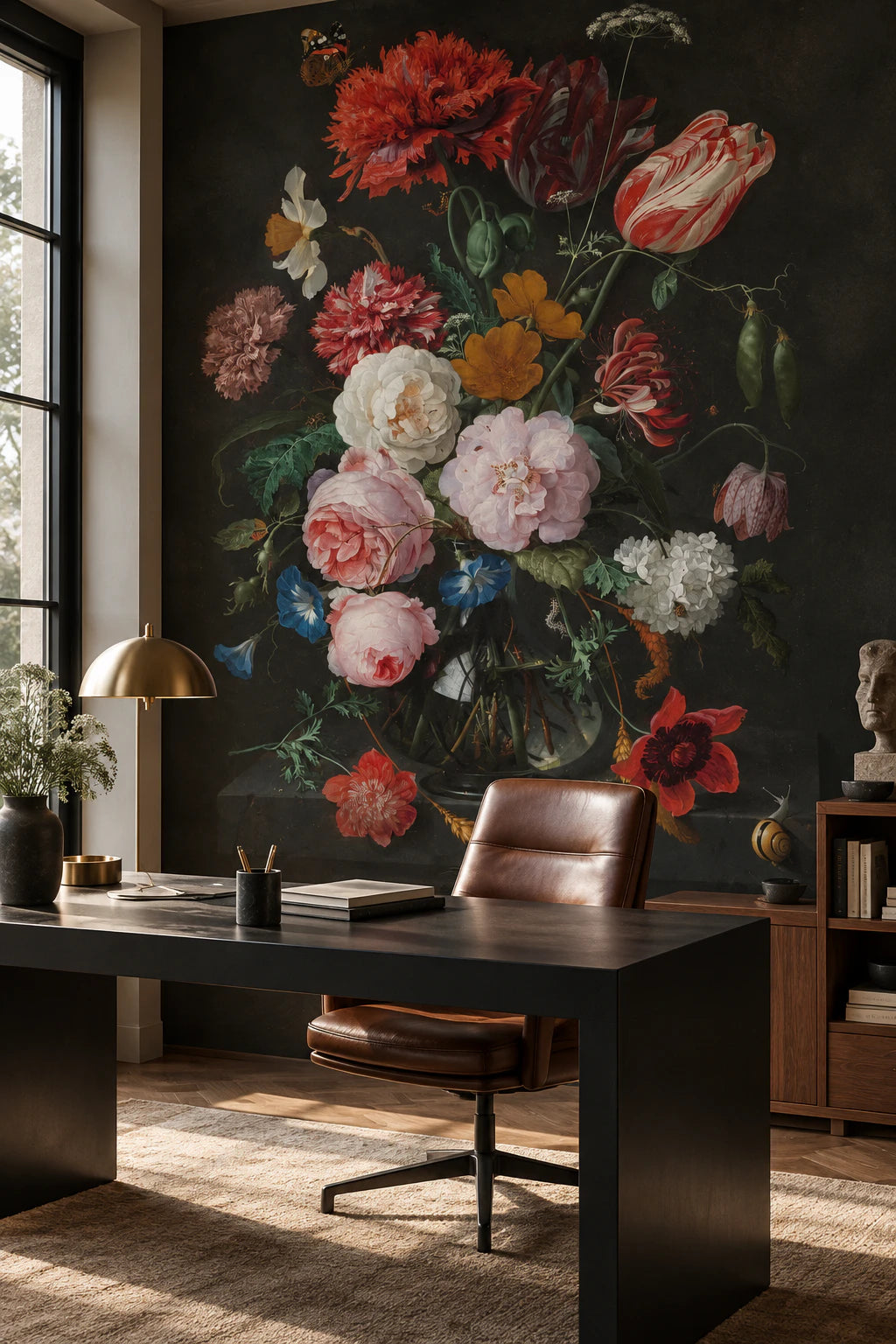 Papier peint panoramique bouquet de fleurs en nature morte - Bureau