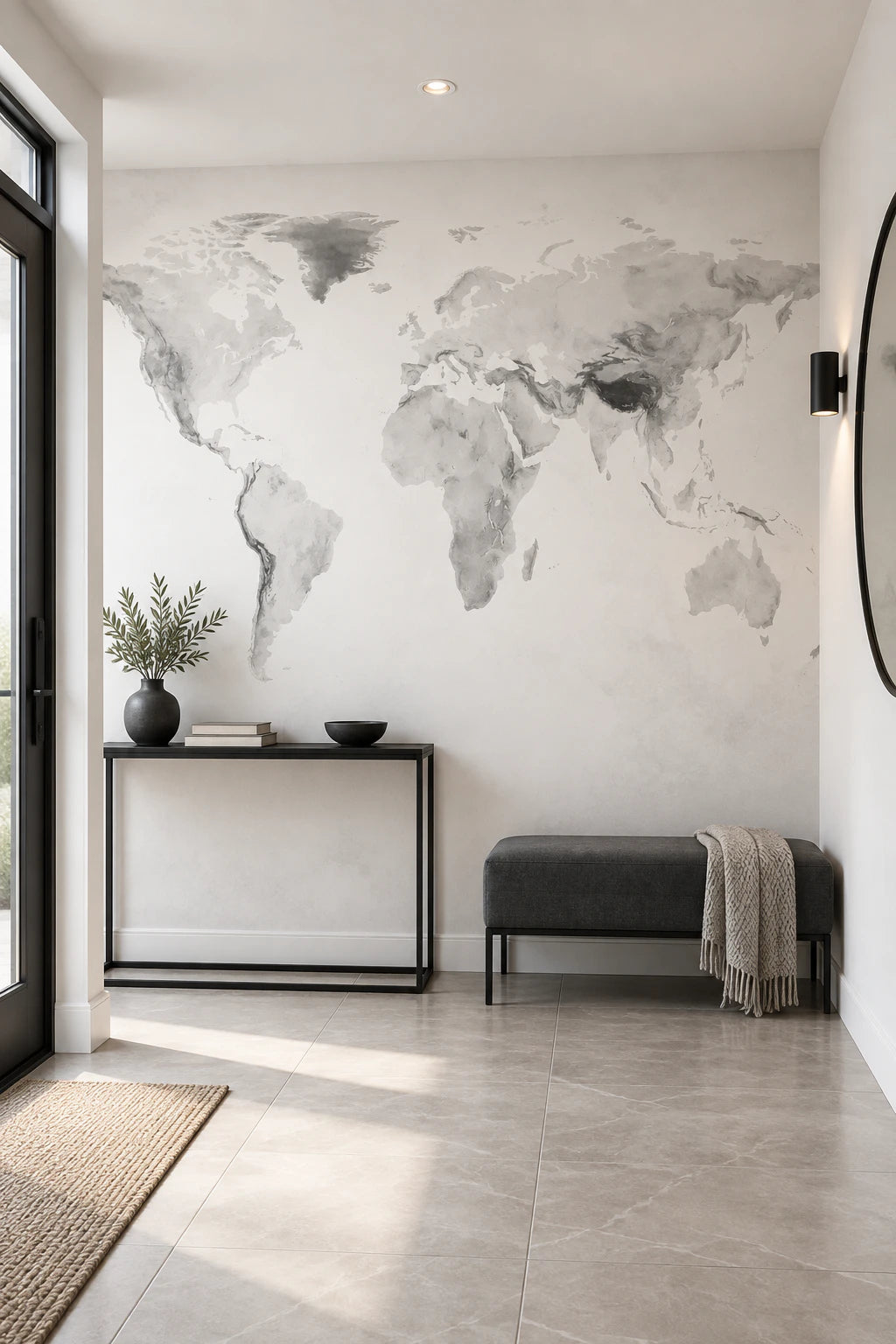 Papier peint mappe monde aquarelle - Chambre Ado