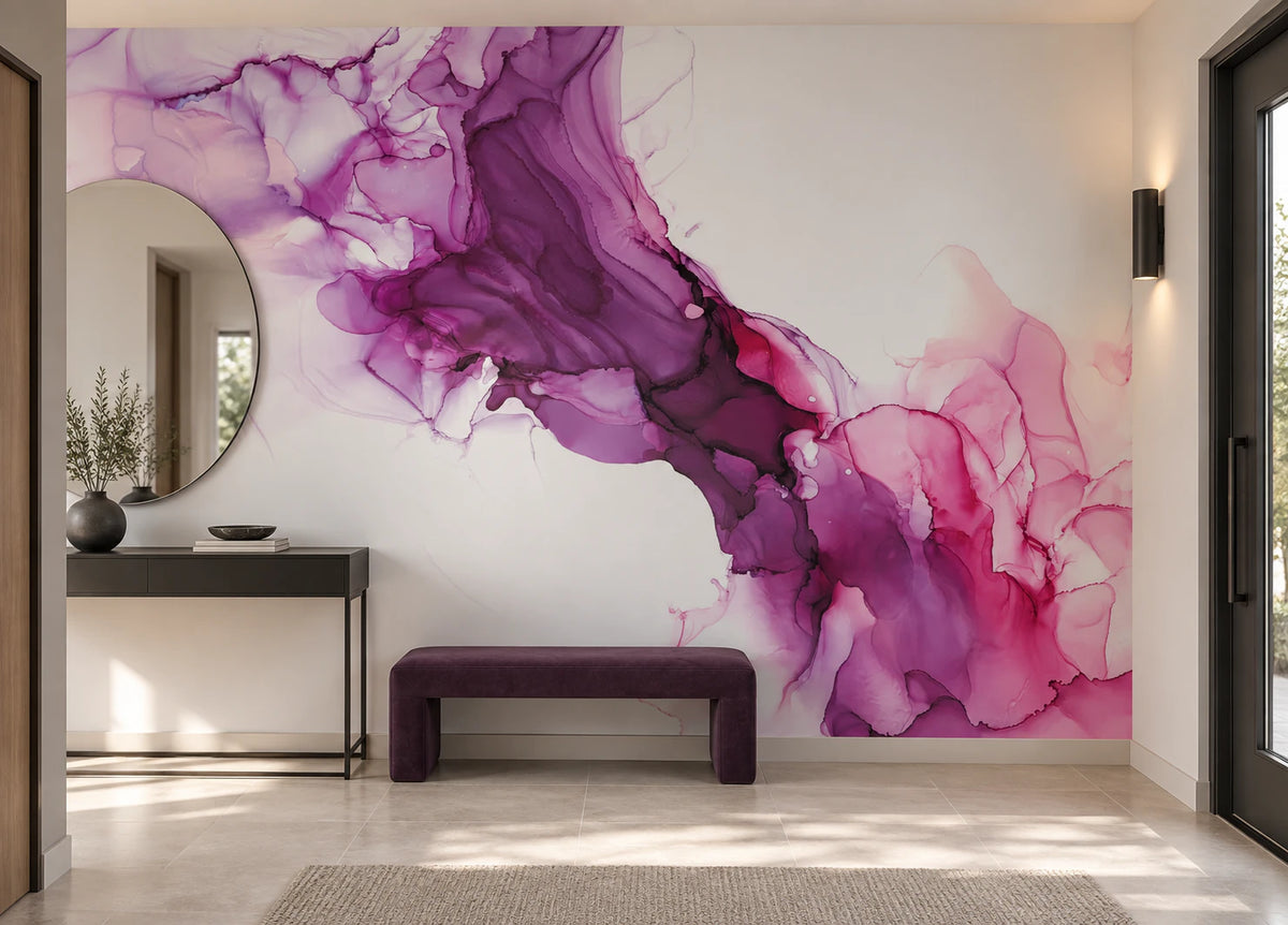 Papier peint effet résine violette - Couloir, Entrée