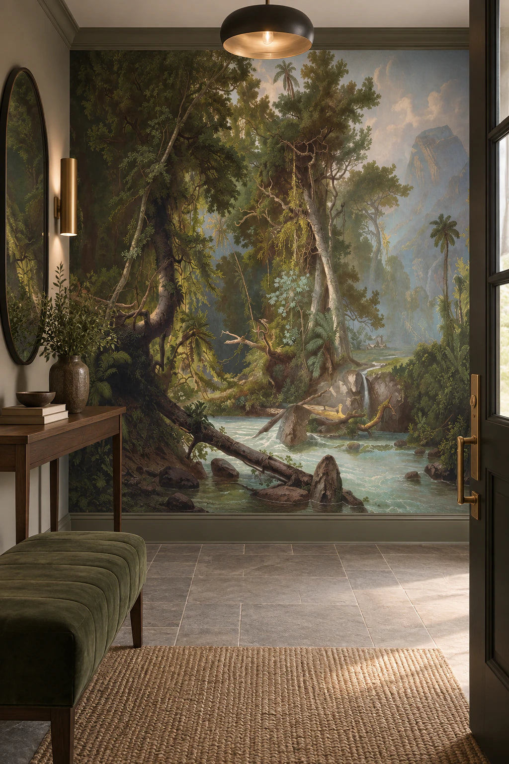 Papier peint panoramique sur mesure forêt tropicale - Couloir, Entrée