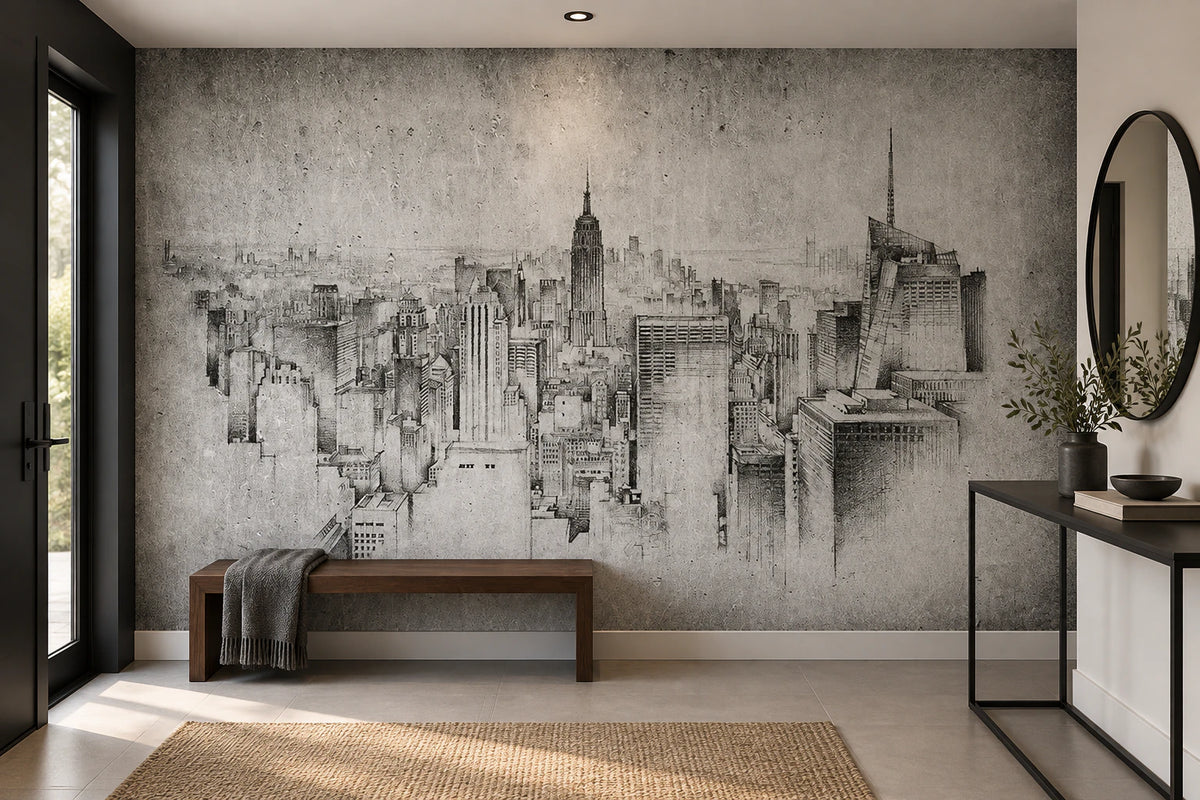 Papier peint panoramique illustration graphique New York - Couloir, Entrée