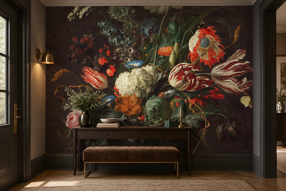 Papier peint panoramique bouquet floral en nature morte - Couloir, Entrée