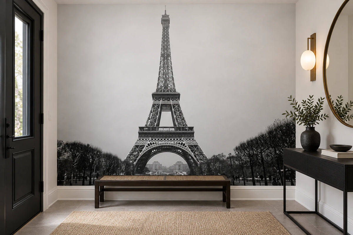 Papier peint panoramique Tour Eiffel vue du Champ-de-Mars - Couloir, Entrée