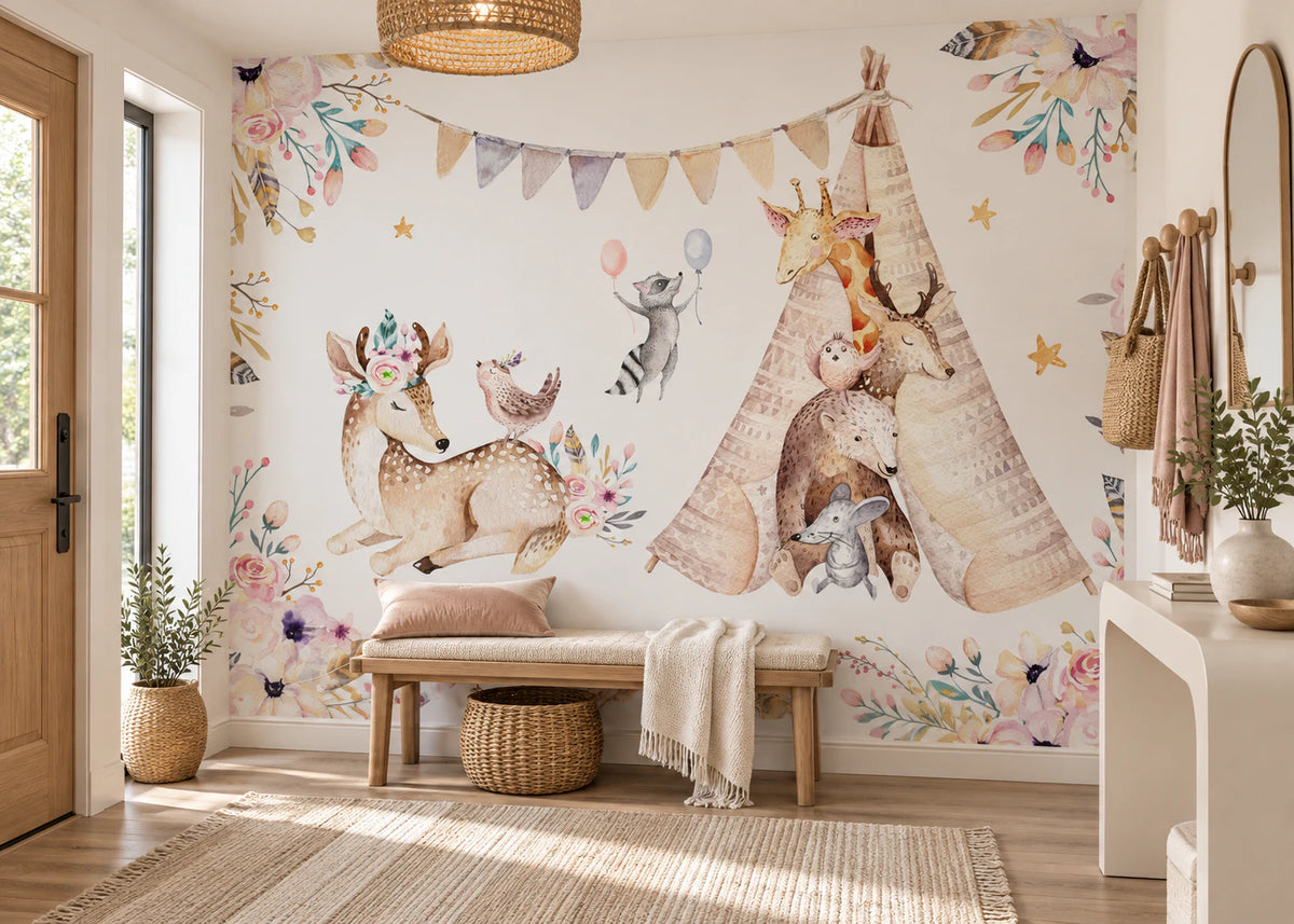 Papier peint Biche, Ours & Cie - Couloir, Entrée