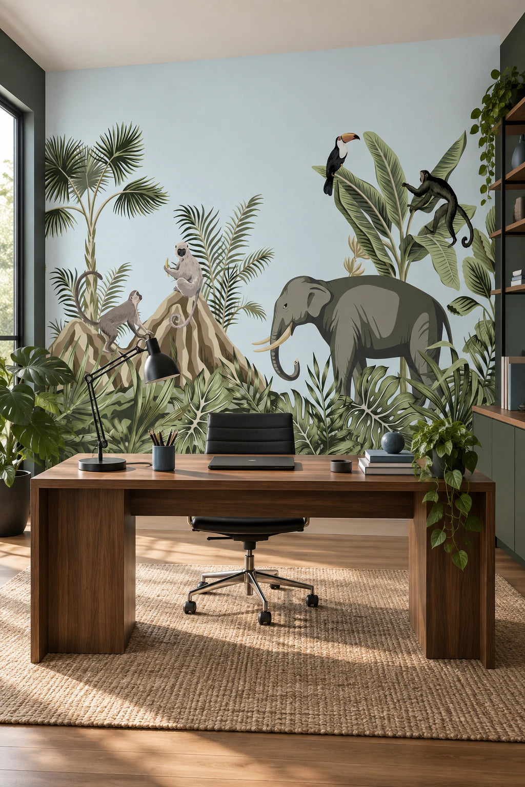 Papier peint animaux de la Jungle - Bureau