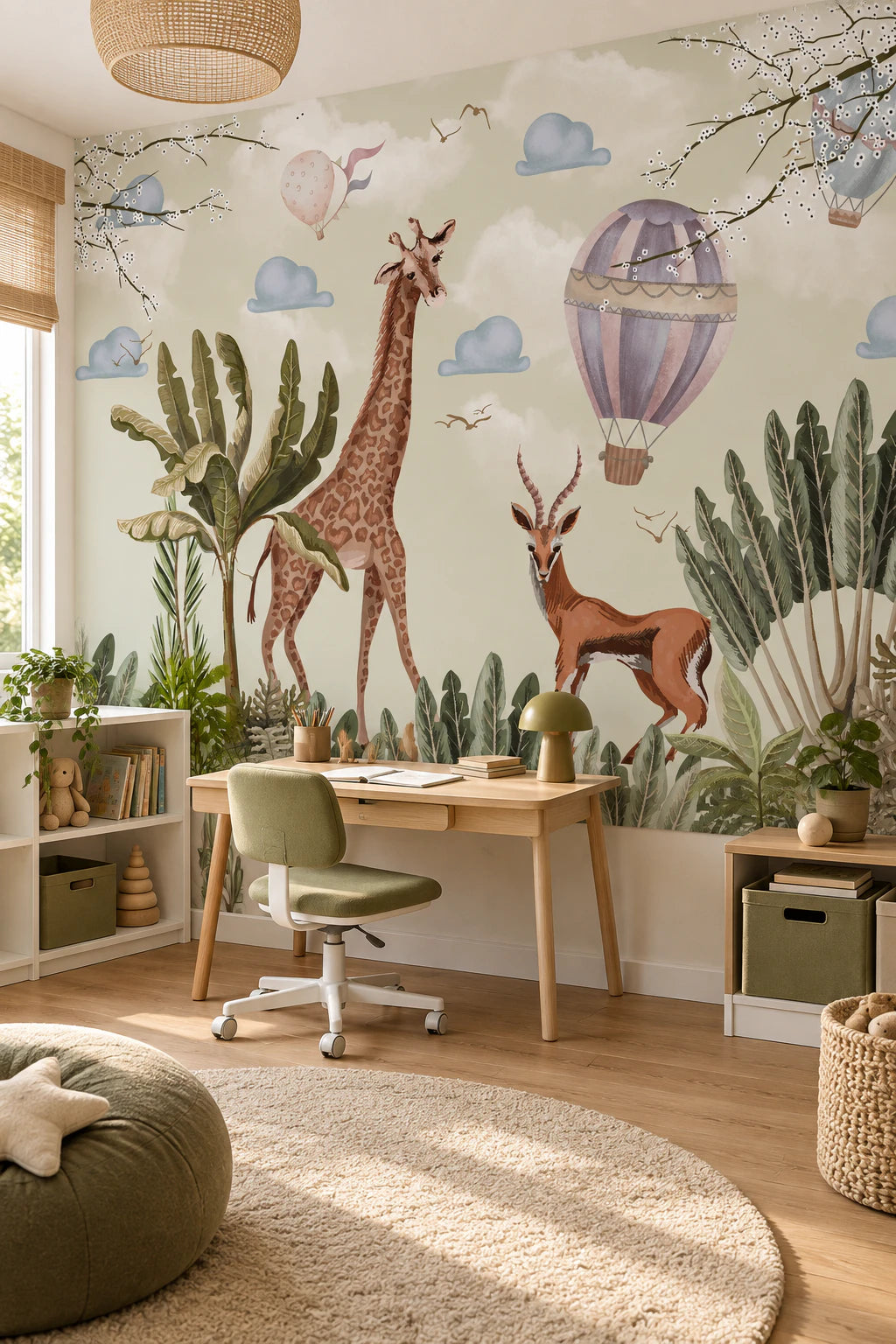 Papier peint Girafe & Impala - Bureau