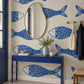 Papier peint panoramique Nage Indigo dans une entrée résidentielle graphique