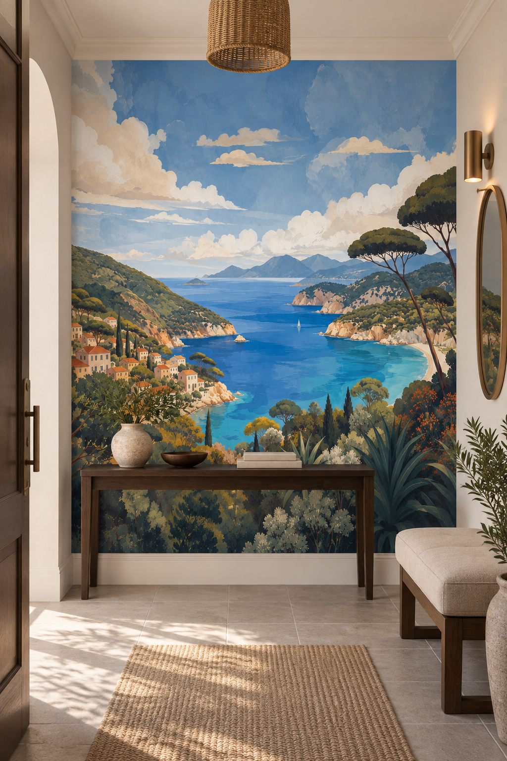 Fresque panoramique Rivage d’Azur - Couloir, Entrée