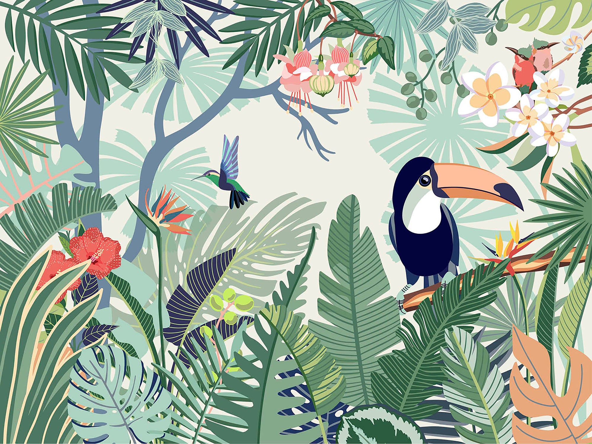Papier peint panoramique Canopée Toucan