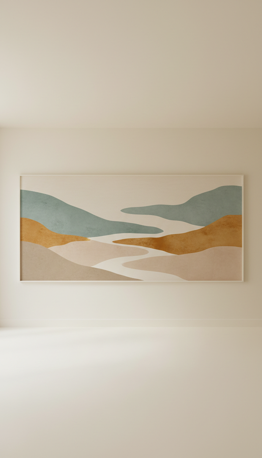 Fresque panoramique minimaliste pierre chaude