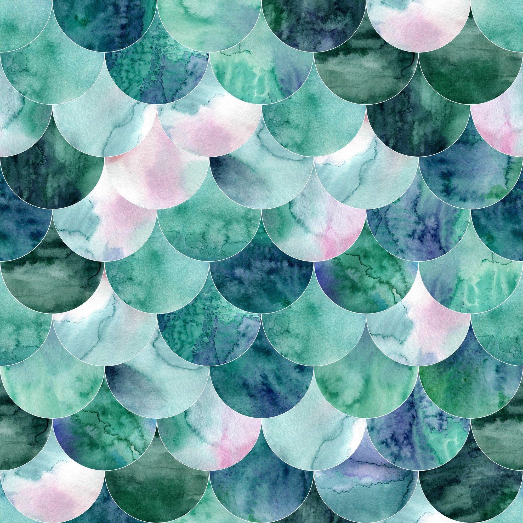 Papier peint à motif Écailles Opaline