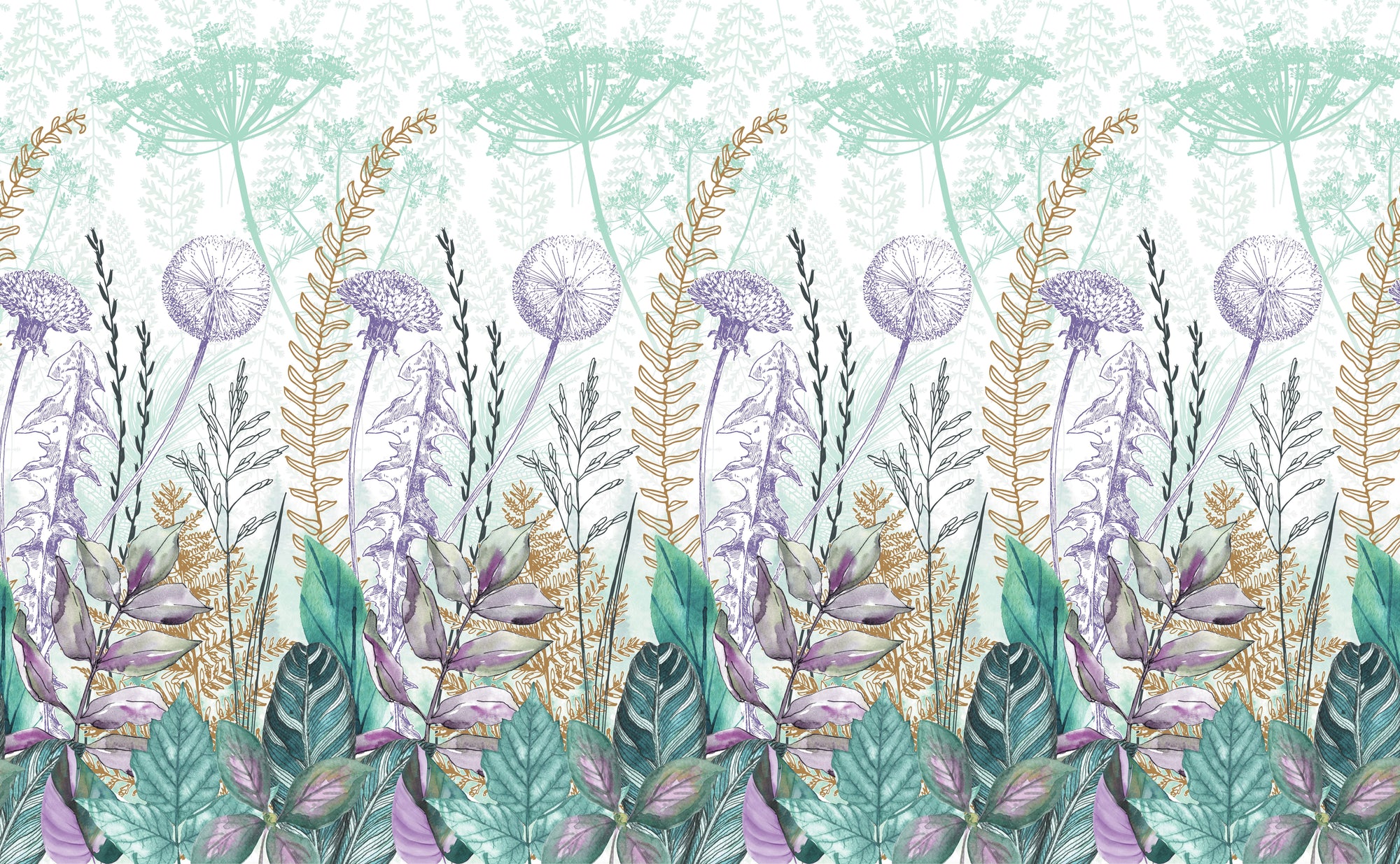 Papier peint panoramique Herbier Opalin