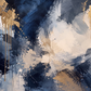 Papier peint abstrait Tempête Minérale bleu, beige, gris et or