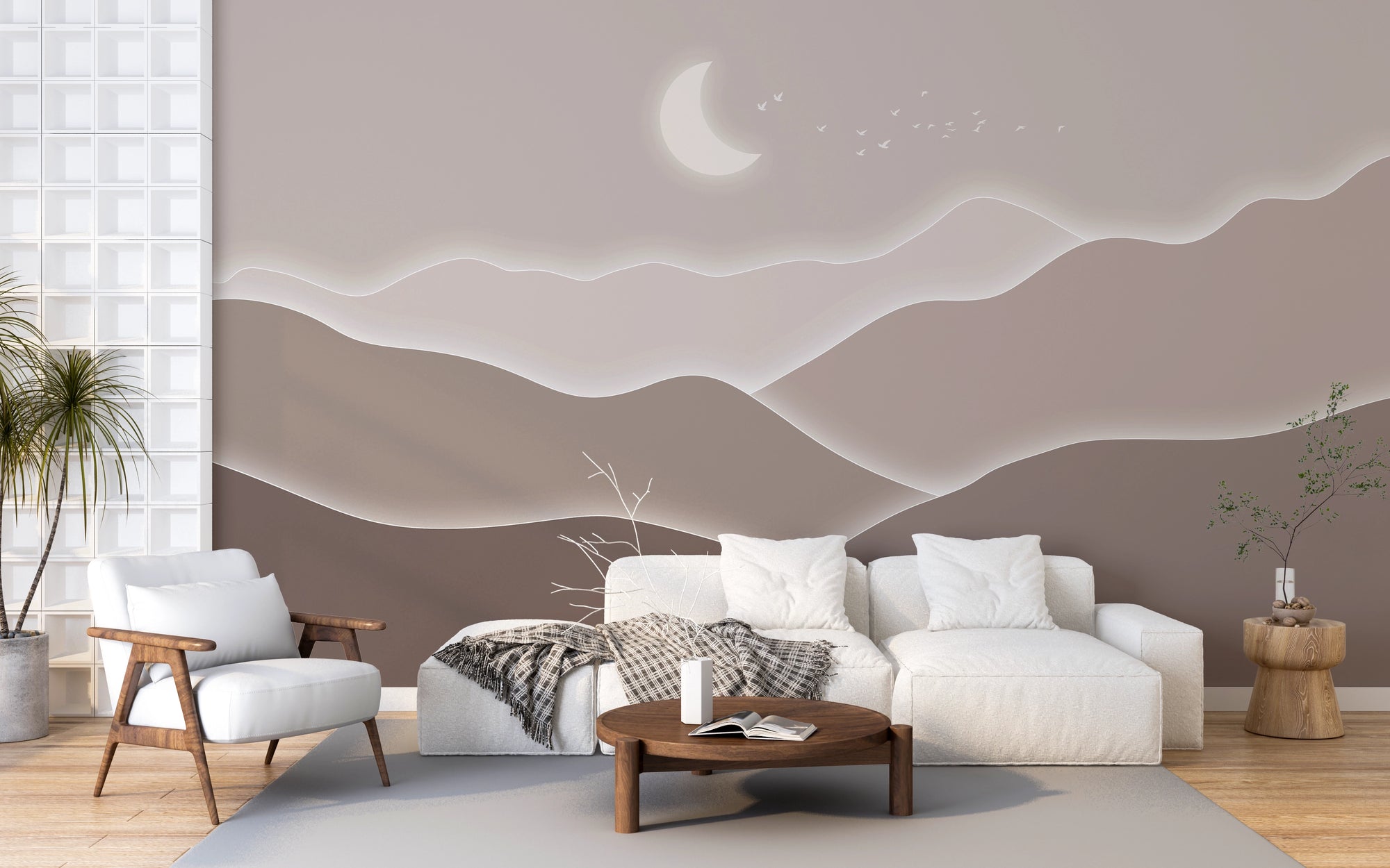 Papier peint Éveil Lunaire sur les Collines
