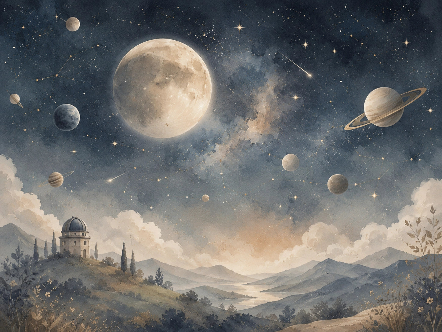 Papier peint panoramique espace – Observatoire Céleste