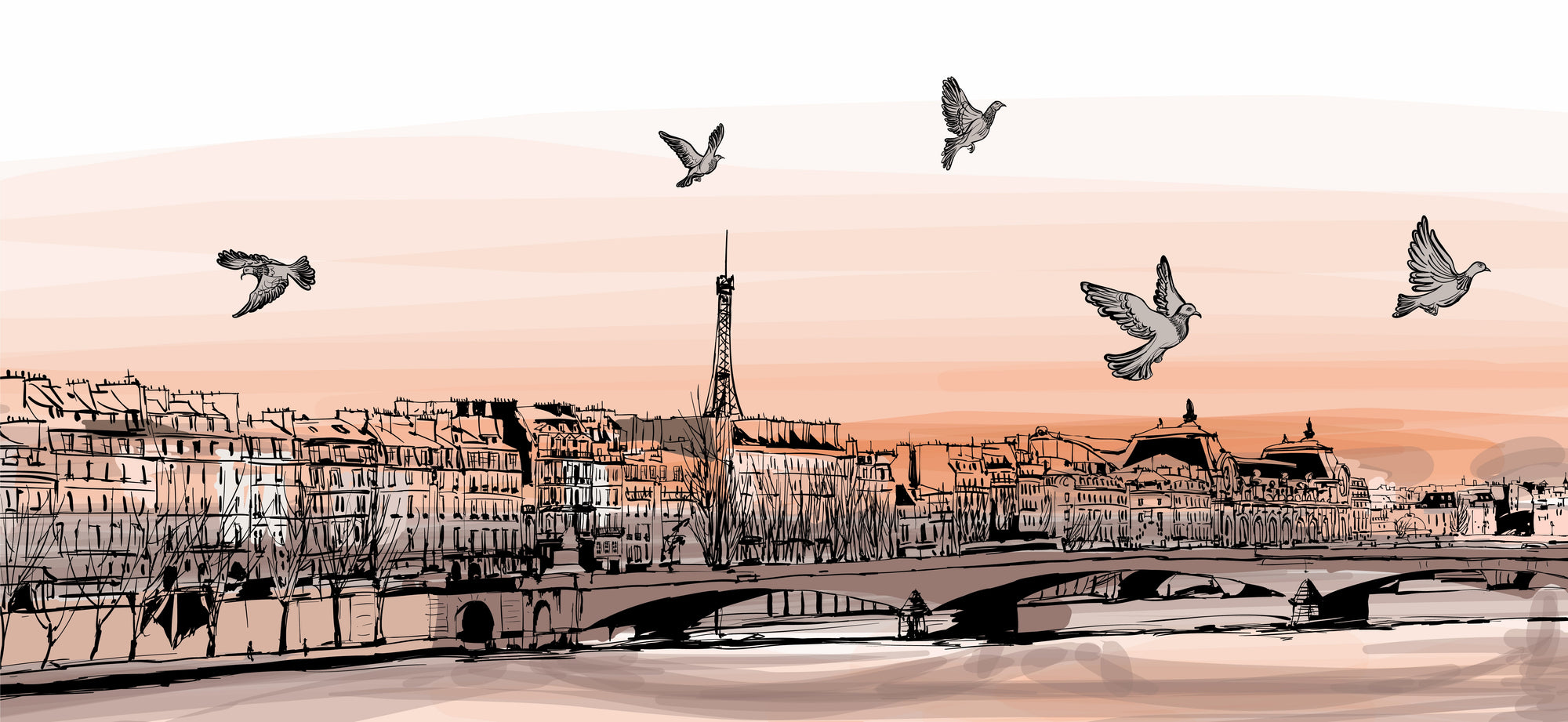 Papier Peint Panoramique Rive des Pigeons