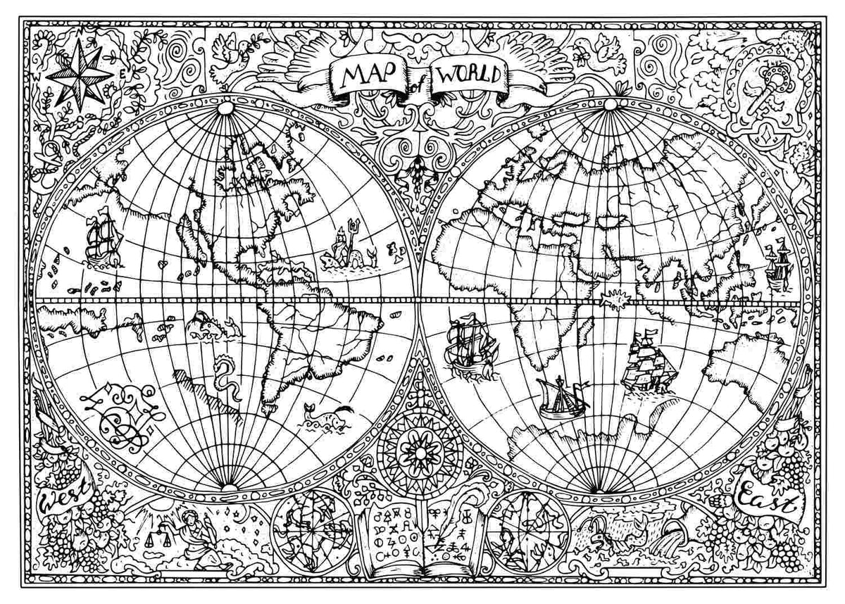 Papier peint panoramique carte navigateur - Poésie Murale