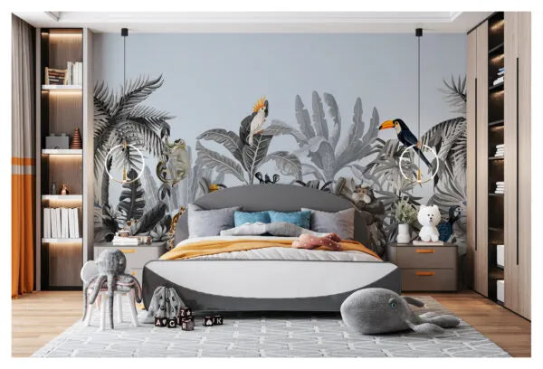 Papier peint panoramique faune et flore tropicale