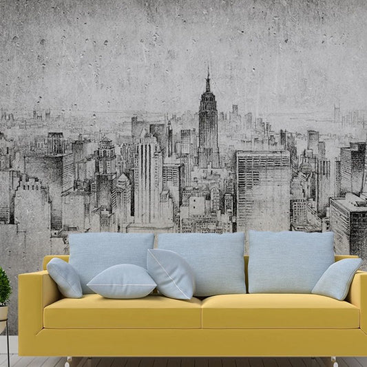 Papier peint panoramique illustration graphique New York - Poésie Murale