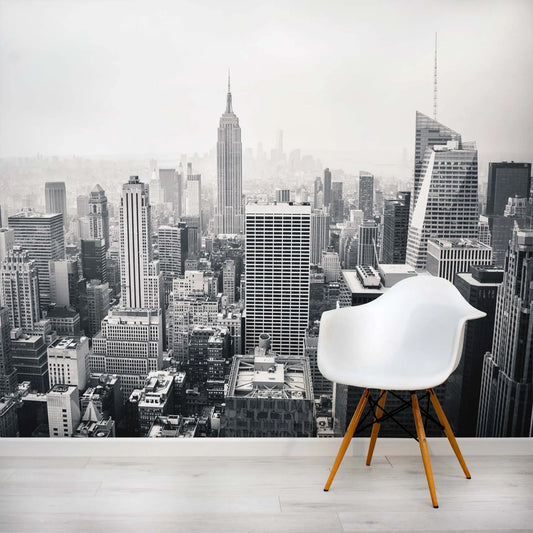 Papier peint panoramique New York noir et blanc - Poésie Murale
