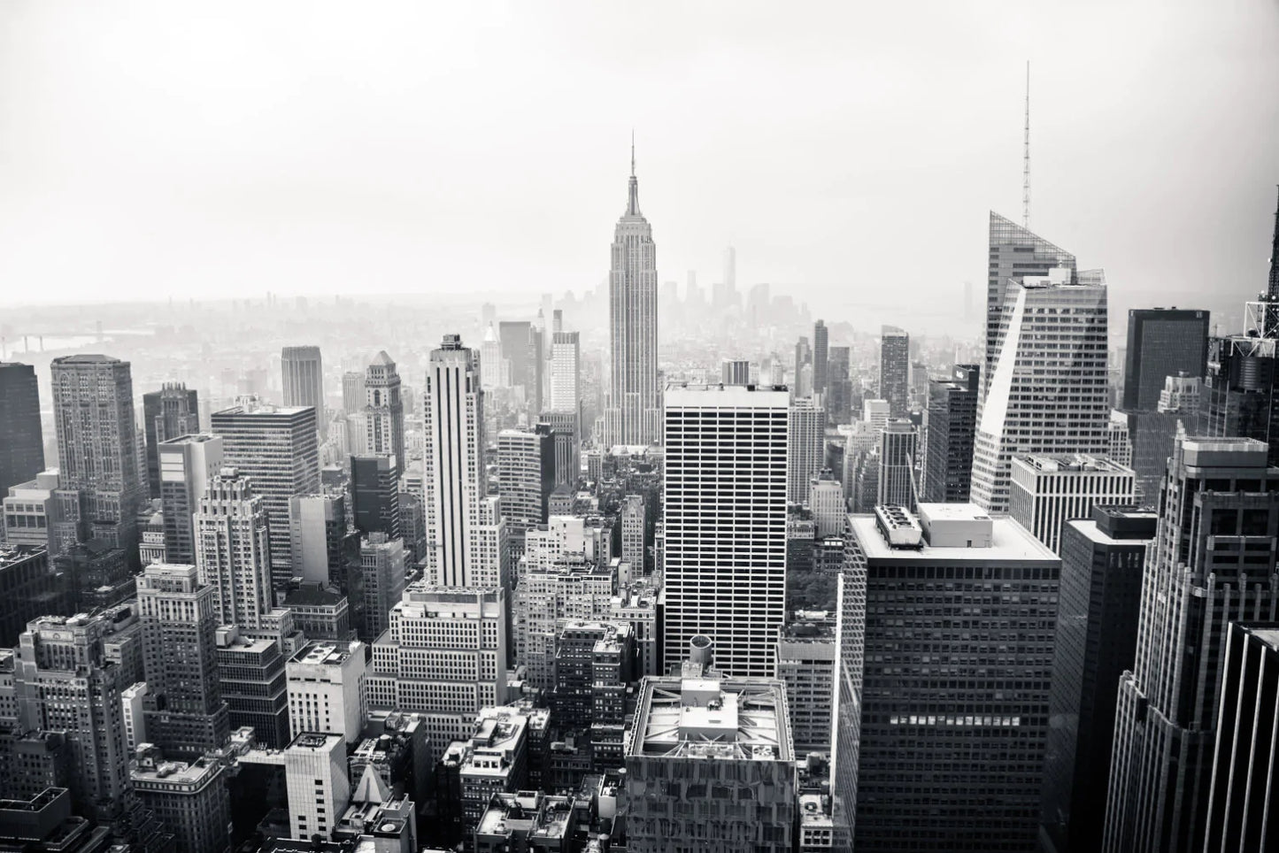 Papier peint panoramique New York noir et blanc - Poésie Murale