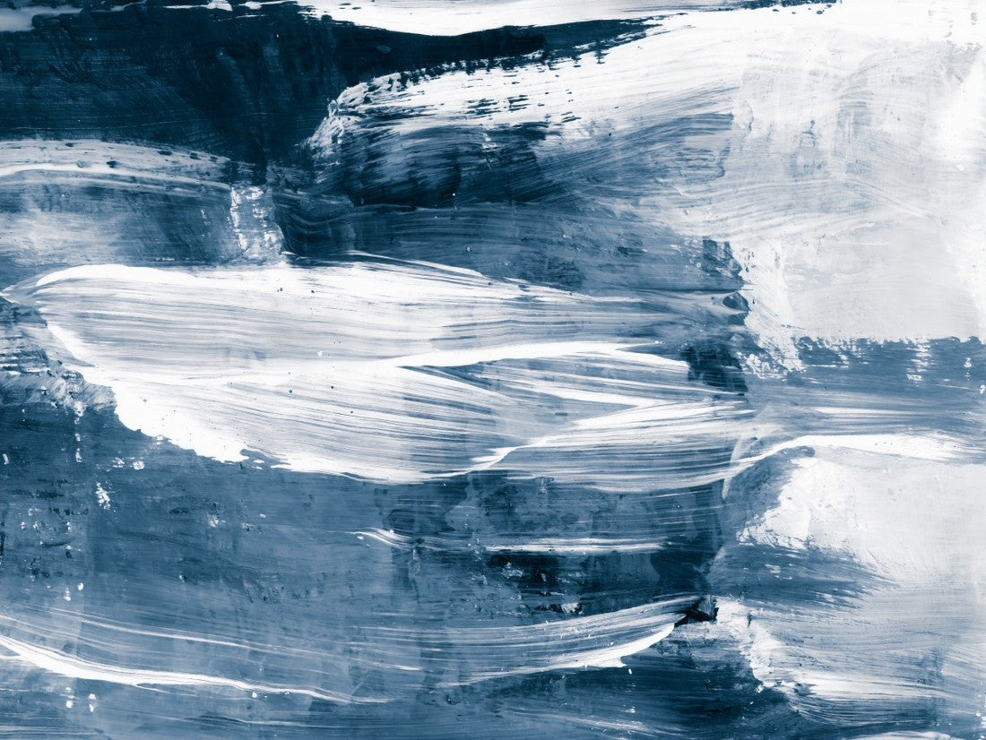 Papier peint panoramique peinture abstraite bleue