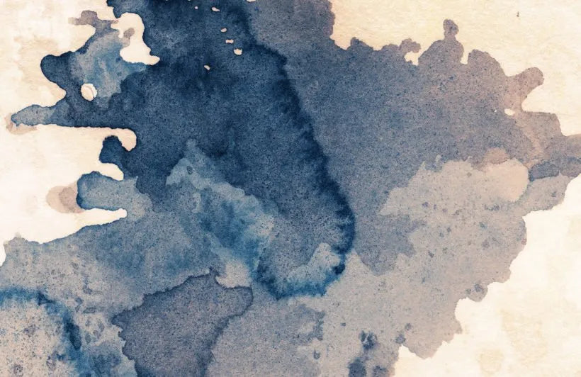 Papier peint panoramique peinture aquarelle abstraite bleu