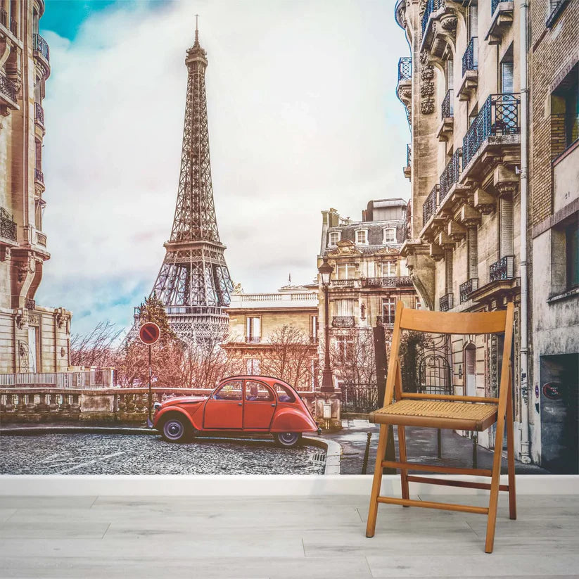 Papier peint panoramique photo de paris et sa tour Eiffel
