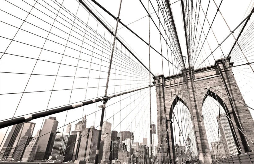 Papier peint panoramique pont de Brooklyn à New York - Poésie Murale