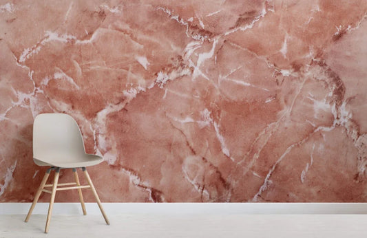 Papier peint panoramique trompe l’œil granit rose - Poésie Murale