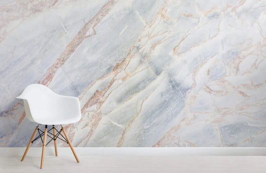 Papier peint panoramique trompe l’œil marbre - Poésie Murale