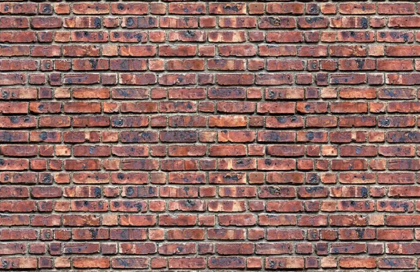 Papier peint panoramique trompe l’œil mur de brique rouge