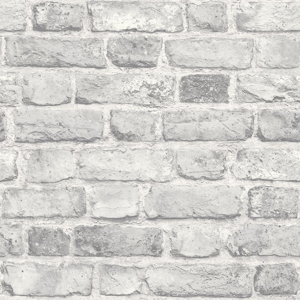 Papier peint panoramique trompe l’œil mur de pierre blanc - Poésie Murale