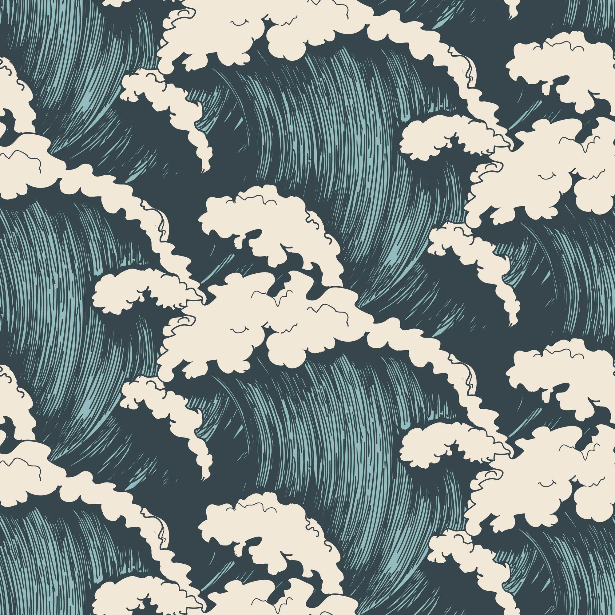 Papier peint répétition de vagues