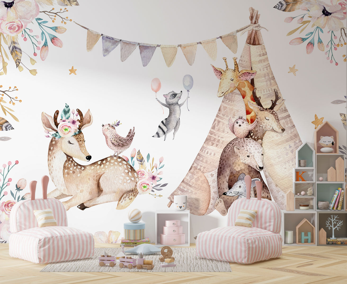 Papier peint biche et Cie